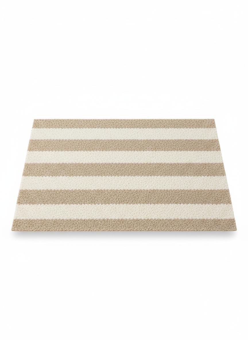 Beige Striped Doormat