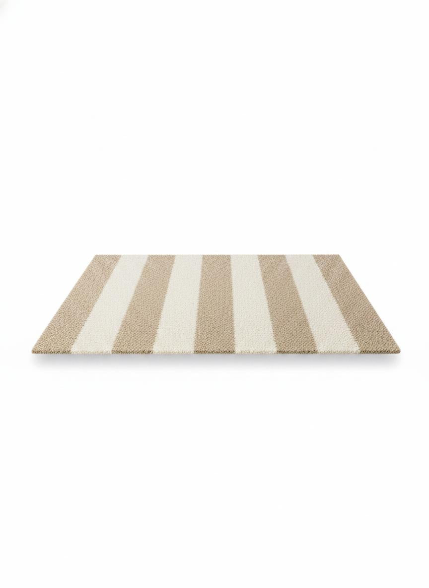 Beige Striped Doormat