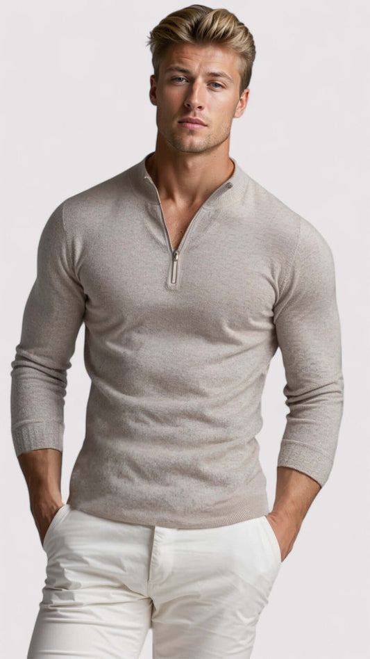 Men’s Bellagio Half-Zip Cashmere Sweater