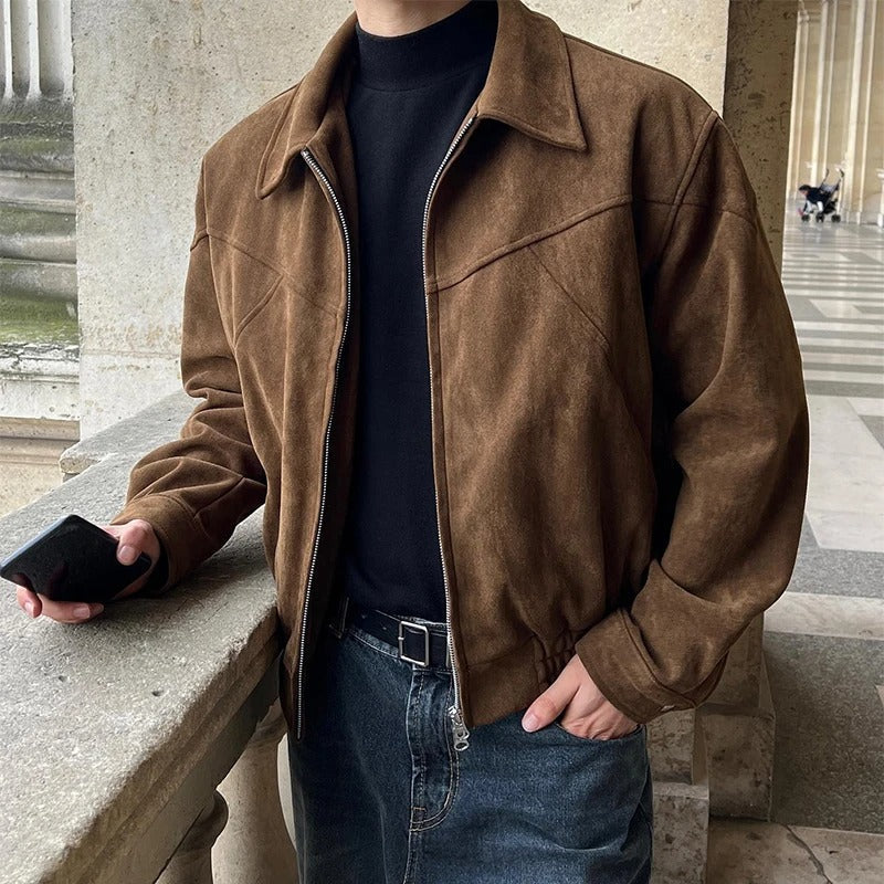 Harlow Smooth Suede Bomber Jacket
