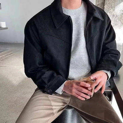Harlow Smooth Suede Bomber Jacket
